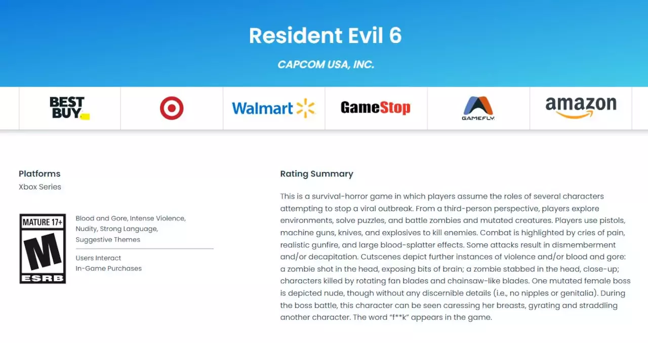 Resident Evil 6 estaría a nada de salir también en Xbox Series X y PS5