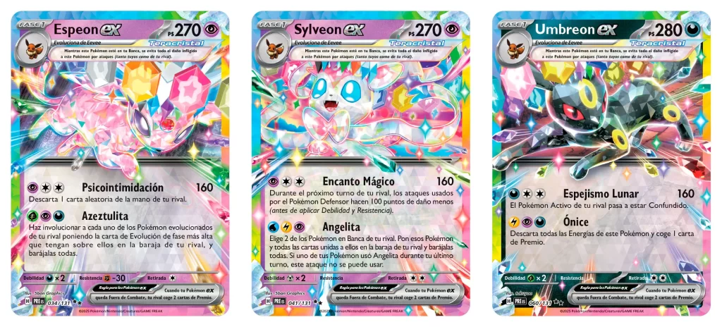 Pokémon TCG Evoluciones Prismáticas - Sylveon, Espeon, Umbreon