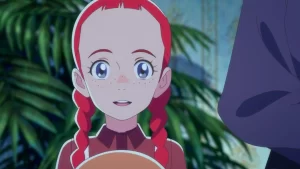 Anne está encantada de ser adoptada y vivir en Green Gables, pero luego la vecina, la Sra. Lynde, insulta su apariencia, haciendo que haga una rabieta. Marilla castiga a Anne, quien decide disculparse con la Sra. Lynde y buscar perdón a su manera. Después de eso, Anne visita la casa de los Barry, donde conoce a Diana Barry, que se convierte en su amiga de su mejor amigo. Al ver lo feliz que es Anne en un nuevo entorno lleno de amor y amistad, Matthew y Marilla también están felices. ¡Poco a poco, ellos mismos también están cambiando!