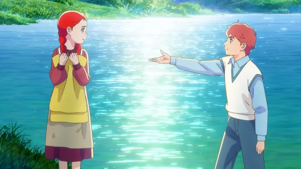 Anne Shirley es rescatada por Gilbert Blythe. 