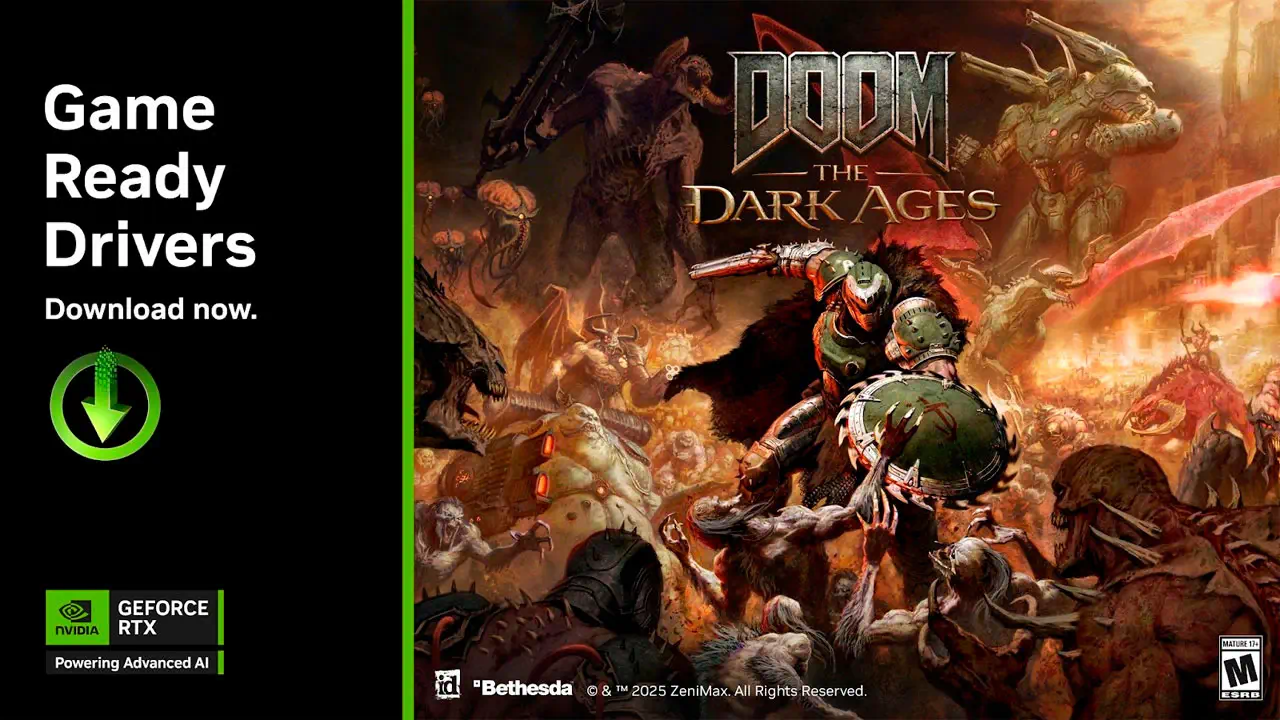NVIDIA lanza nuevos drivers optimizados para DOOM: The Dark Ages y añade más juegos compatibles con DLSS 4