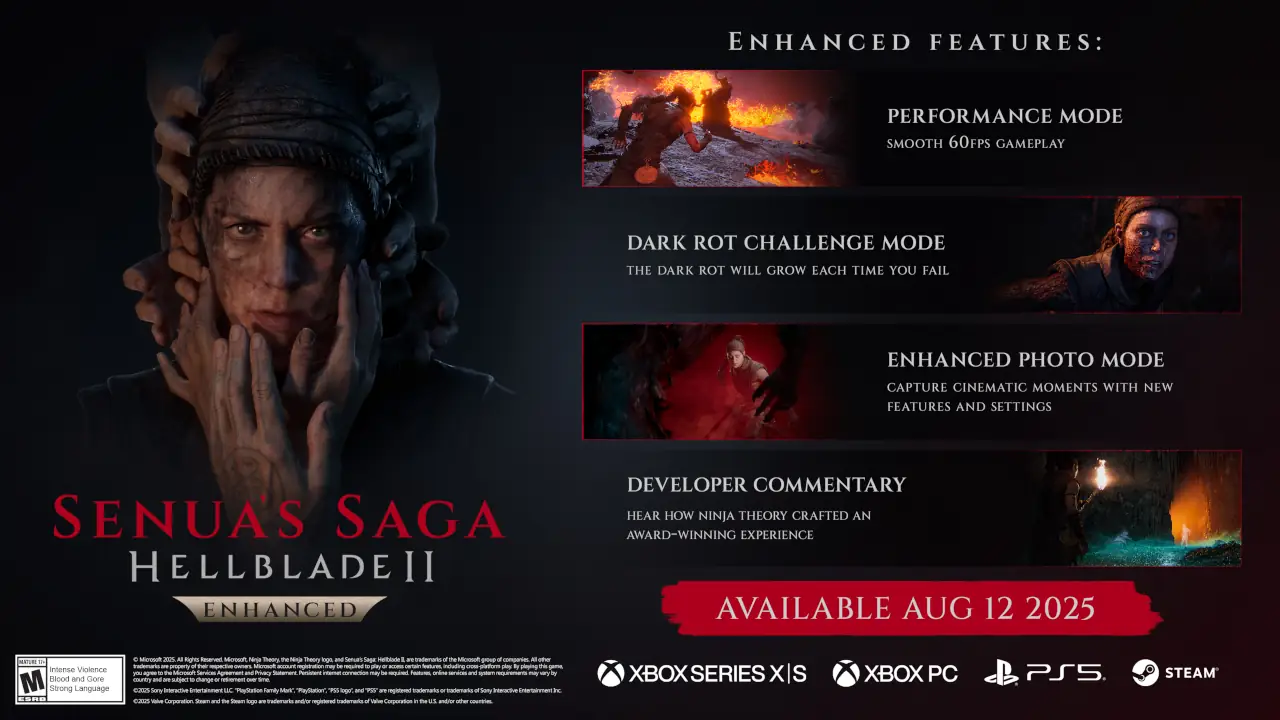 La versión mejorada de Senua's Saga: Hellblade II ya tiene fecha de lanzamiento