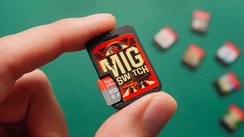 Uno de los cartuchos MIG para Nintendo Switch