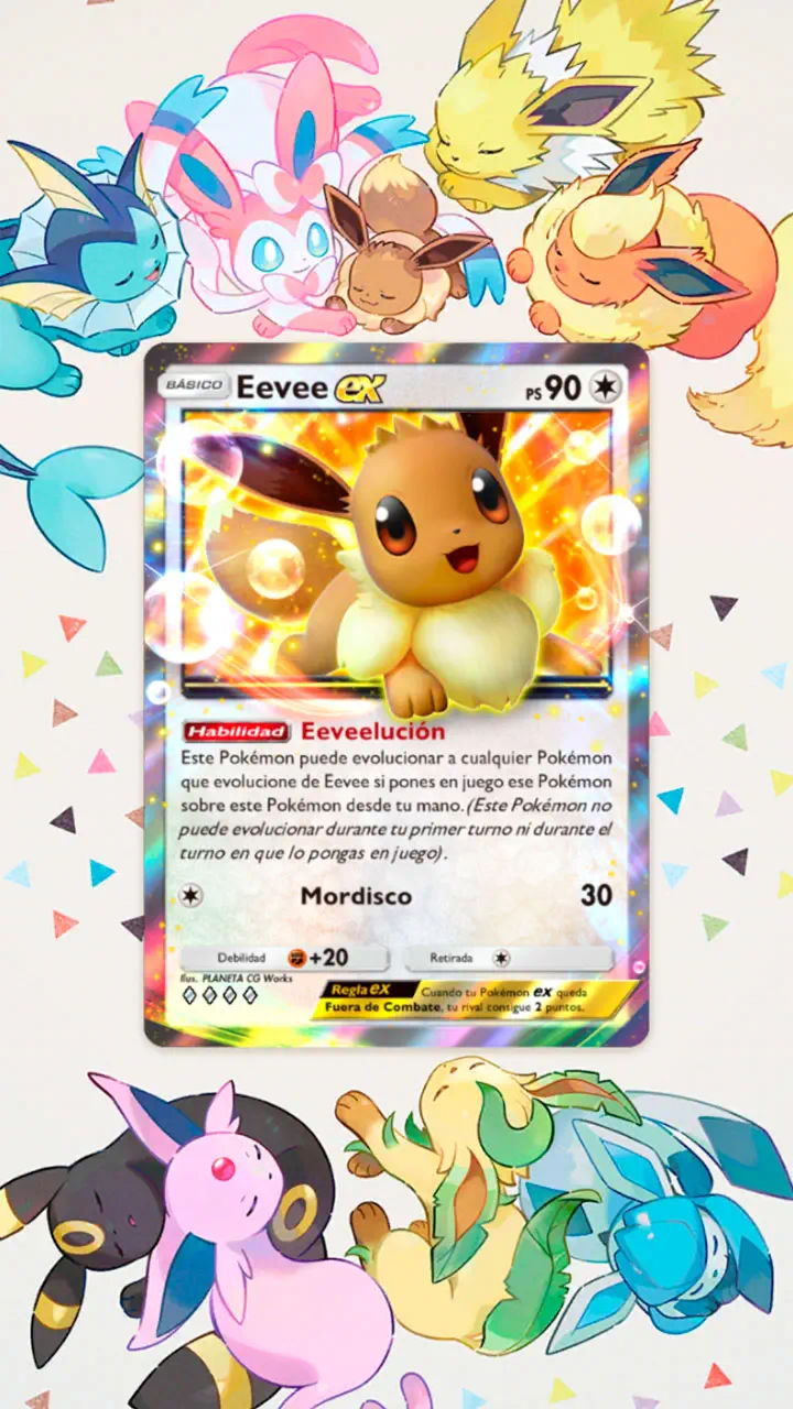 Carta de Eevee de Pokémoin TCG Pocket de Arboleda de Eevee
