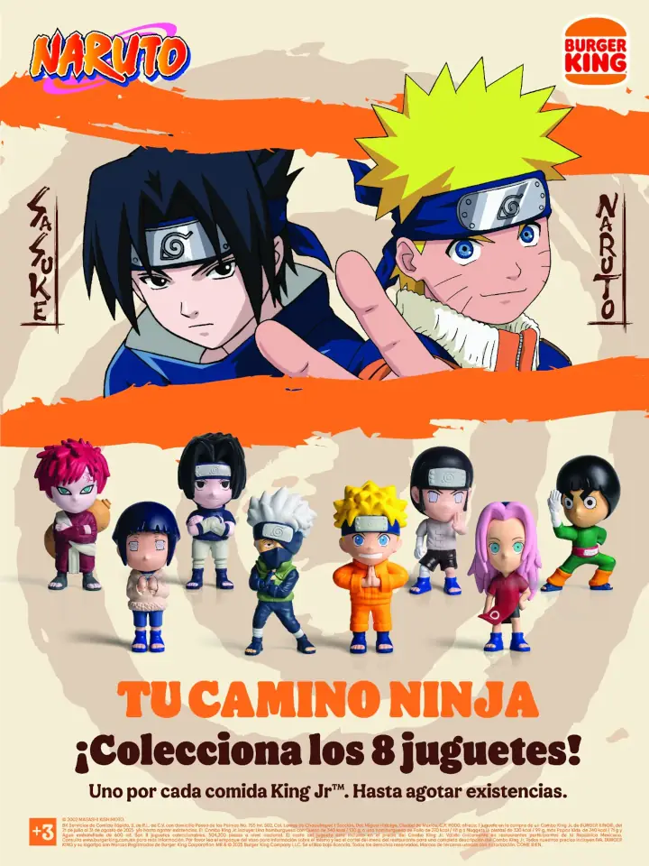 Burger King se pone muy ninja y ofrecerá juguetes de colección de Naruto