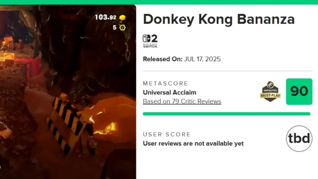 Donkey Kong Bananza Metacritic