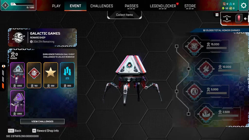 Apex Legends, recompensas, juegos galácticos