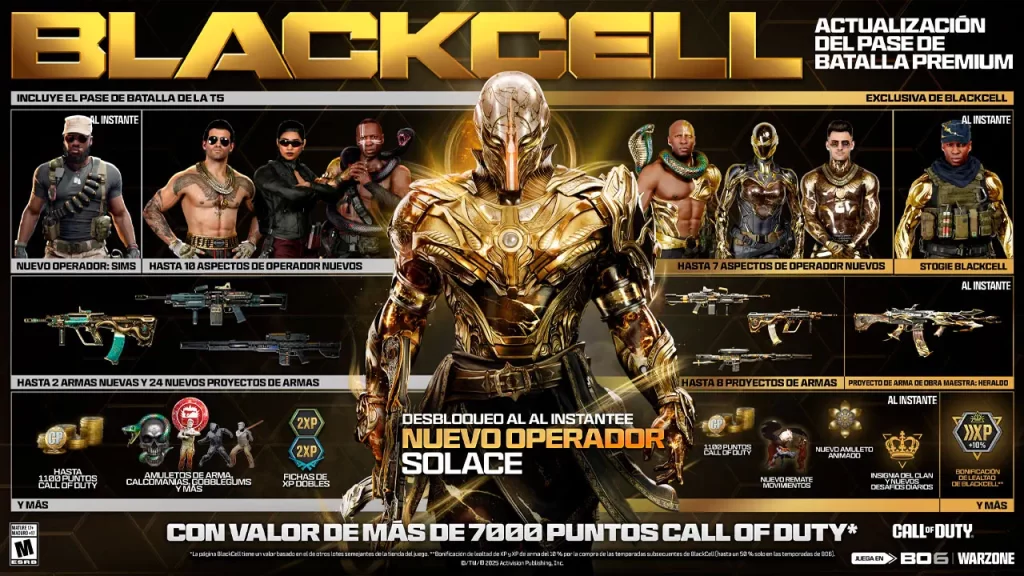 Call of Duty: Black Ops 6 y Warzone, Temporada 5, pase de batalla premium