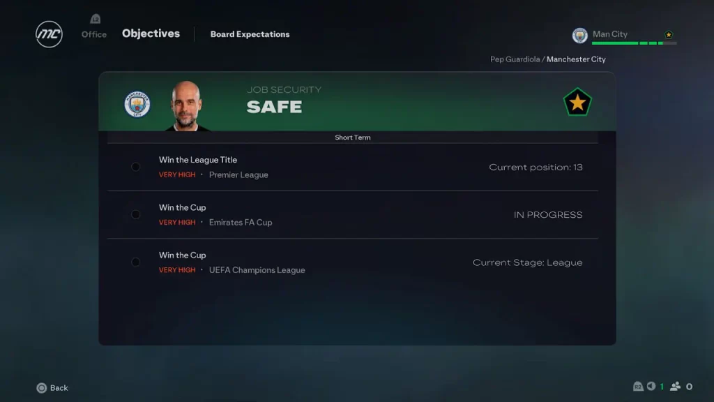 EA Sports FC 26, modo carrera, Guardiola