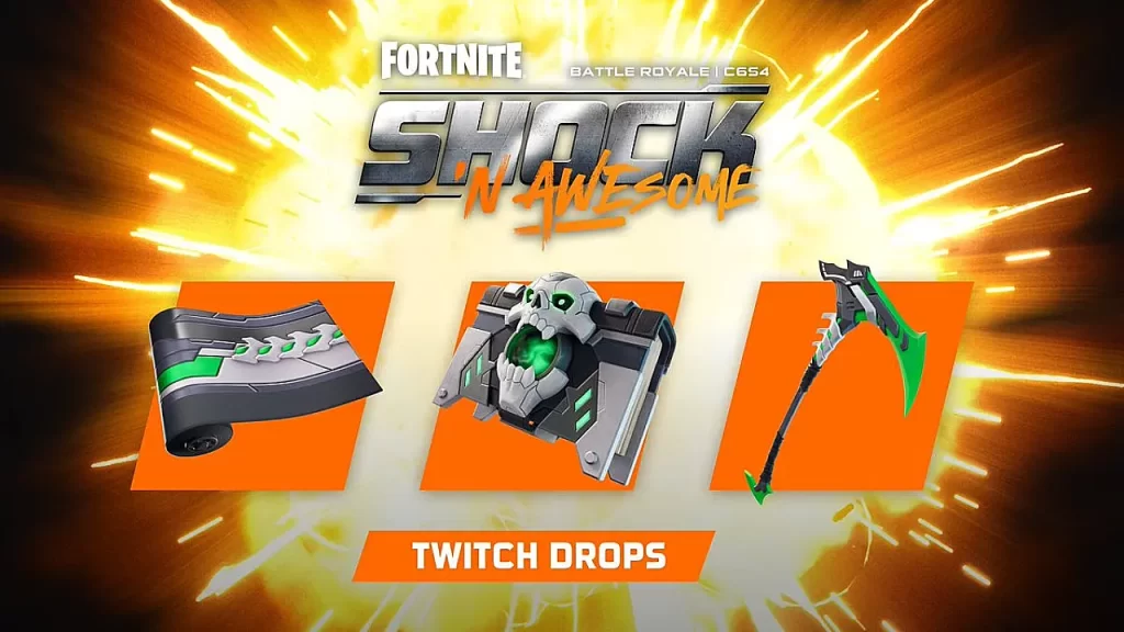 Cómo conseguir los  Twitch Drops de Fortnite Shock N' Awesome