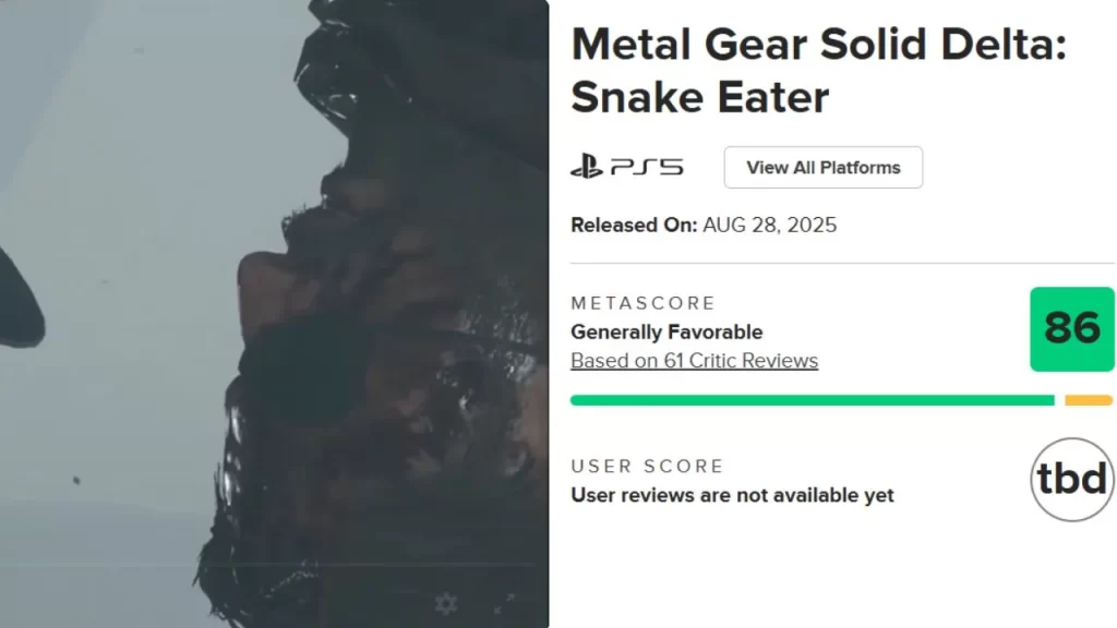 Metal Gear Solid Delta: Metacritic