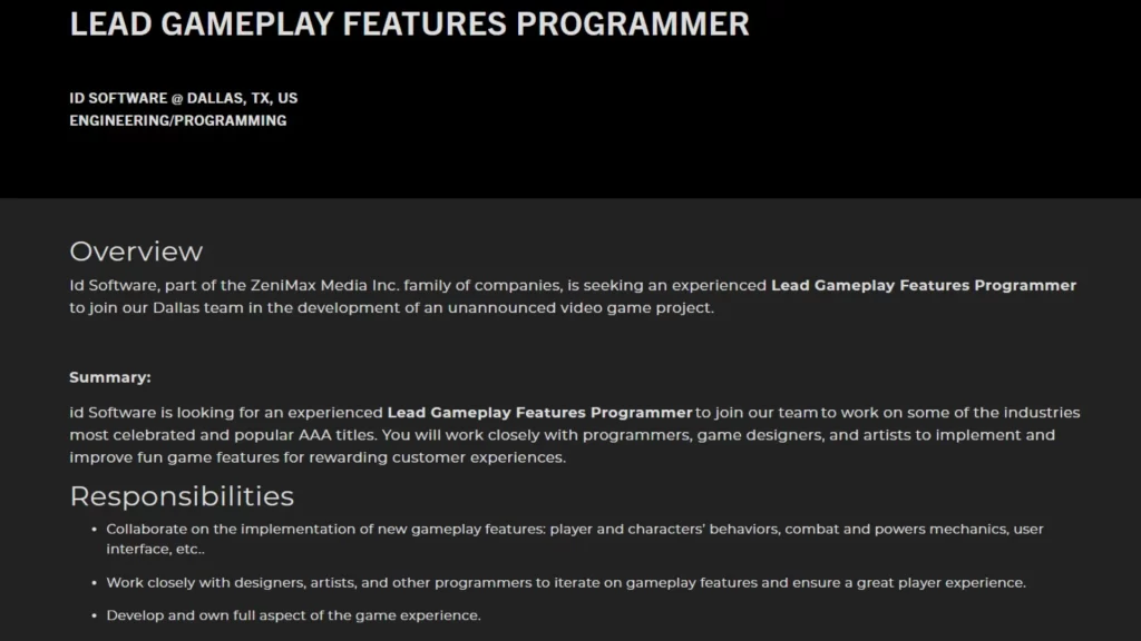 La vacante de Id Software