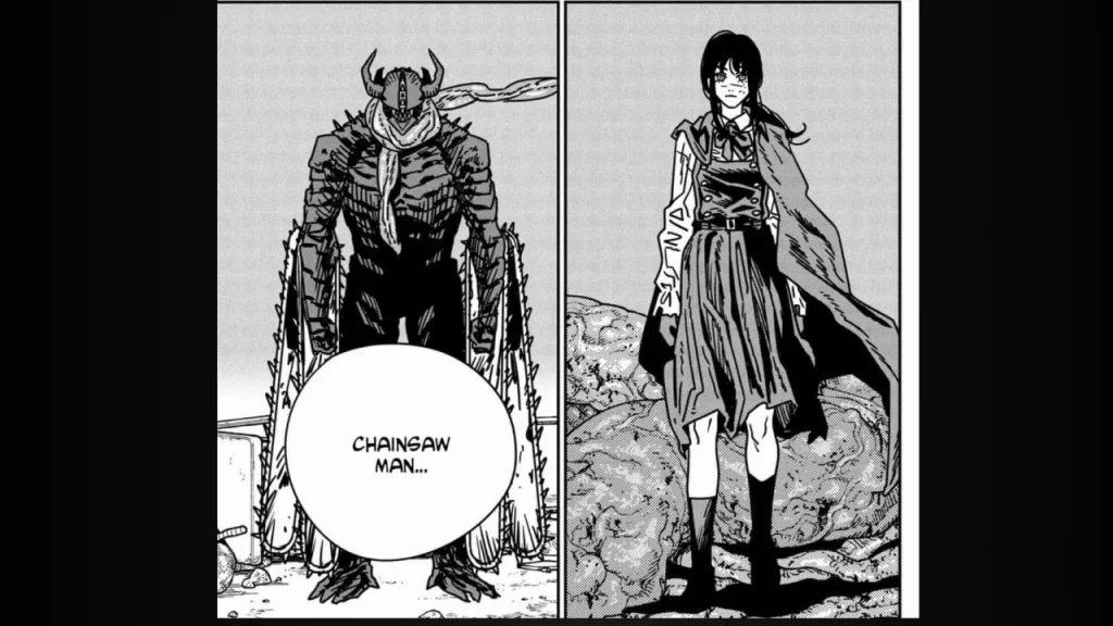 Chainsaw Man 215 nos muestra a Black Chainsaw Man enfrentándose a Yoru. Por otro lado, Denji sigue entre alucinaciones a Asa Mitaka. 