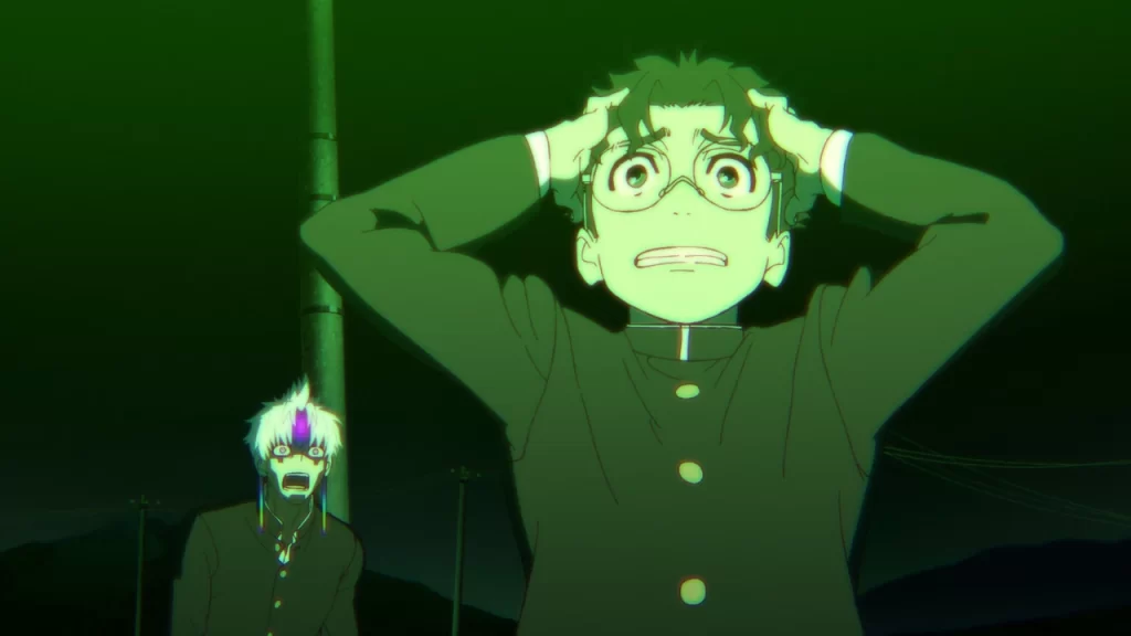 En el nuevo episodio de Dan Da Dan, los chicos deben enfrentarse al kaiju en su mecha recién adquirido y Kinta aprovecha al máximo a las chicas.