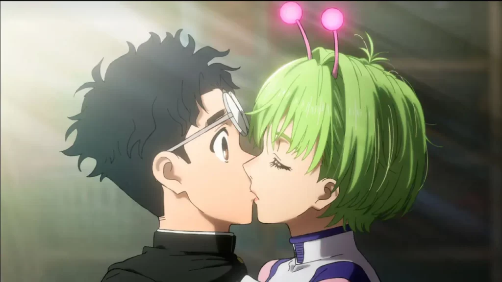 Bamora besa a Okarun, final segunda temporada de Dan Da Dan