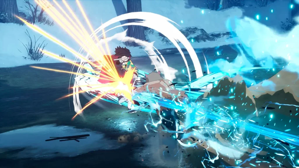 Demon Slayer: Kimetsu no Yaiba – Hinokami Chronicles 2 Combate, Inozuke conrra Tomioka