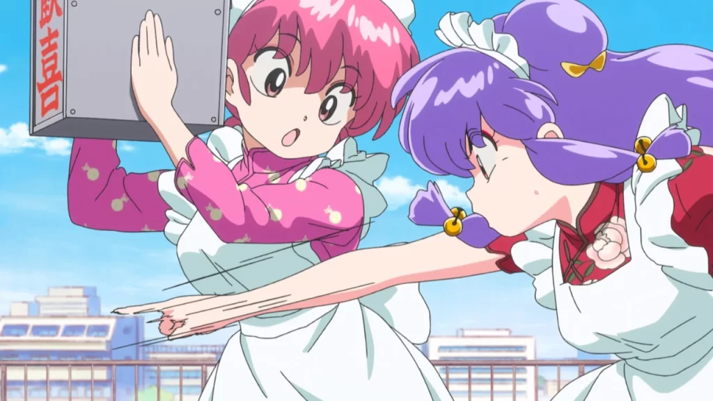 Ranma 1/2 temporada 2, capítulo 5 nos muestra a Ranma, Akane y Shampoo en una competencia en la que ganarán el corazón de Kuno (sin querer).