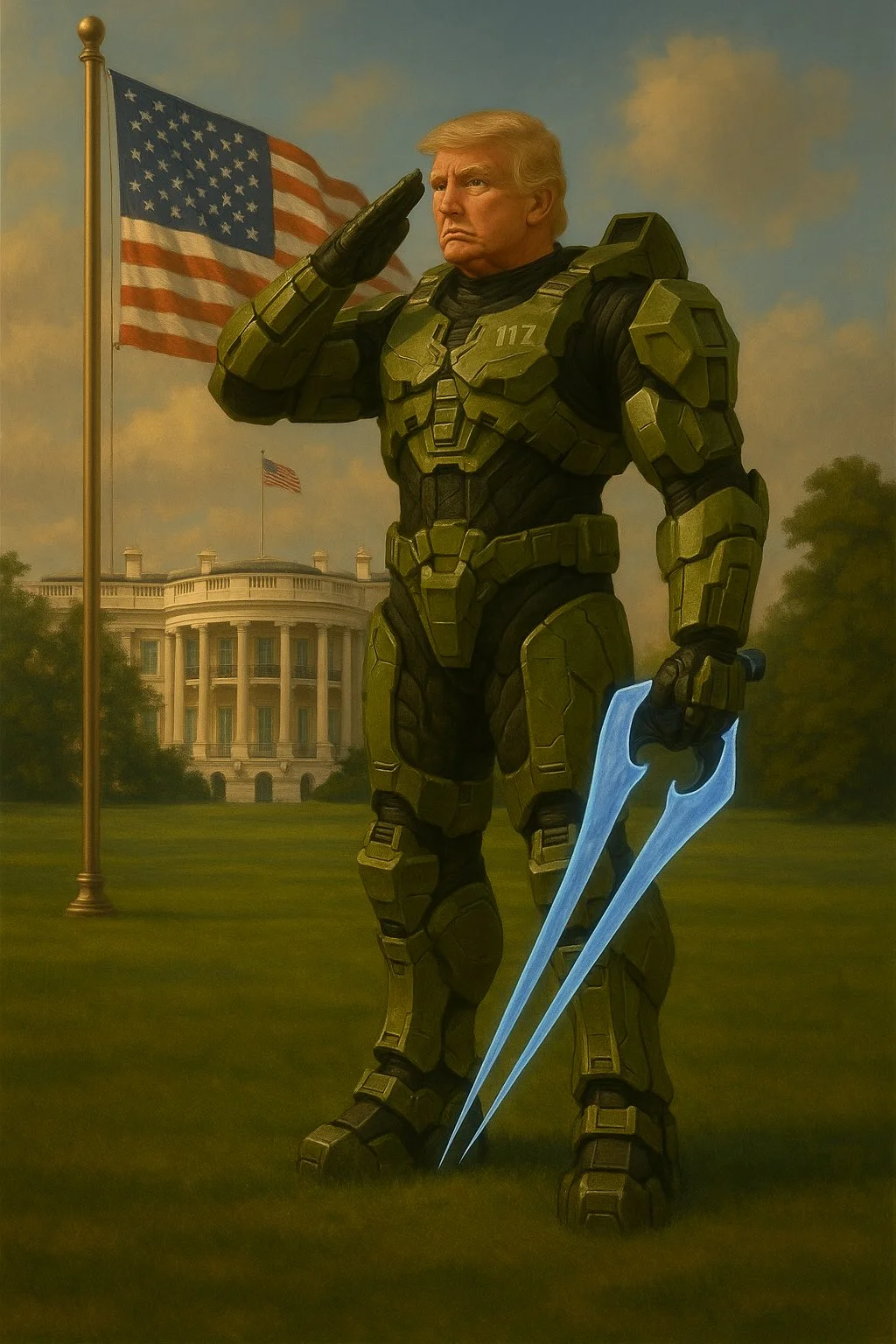 Donald Trump como el protagonista de Halo