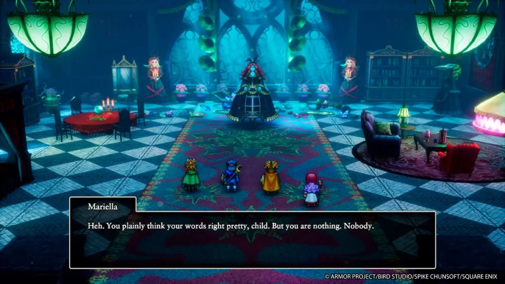 Dragon Qiest I & II HD-2D Remake, confrontando a Mariella