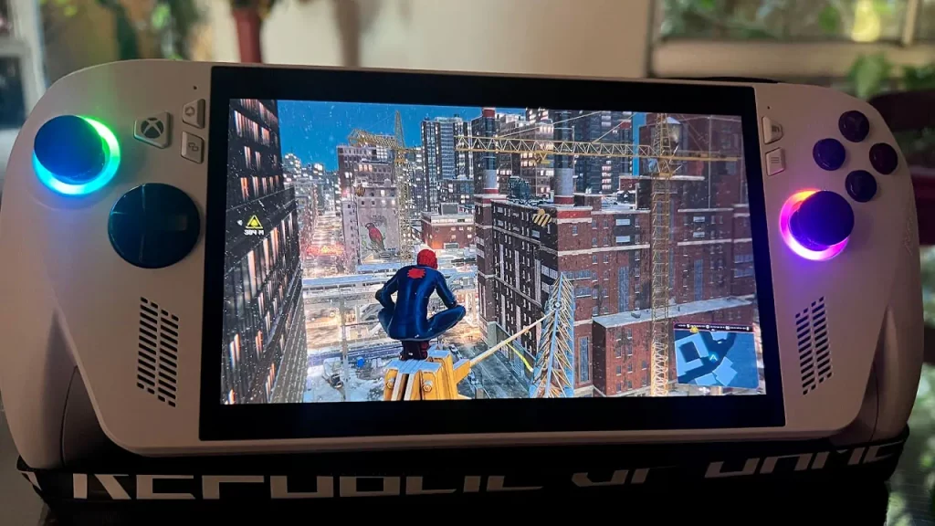 Rog Xbox Ally corriendo Spider-Man Miles Morales