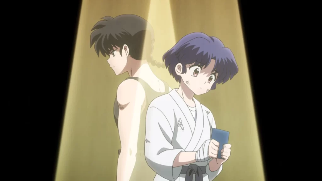 Ranma 1/2, capítulo 19 se roban el letrero del dojo Tendo: Akane está en problemas; pero Ranma se ausenta y termina en una cita con Shampoo... 