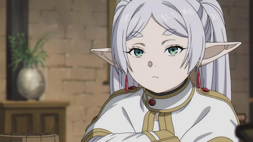 Frieren: más allá del viaje, temporada 2 capítulo 31, Frieren, Stark y Fern realizan una parada necesaria en un lugar de aguas termales: descansan.