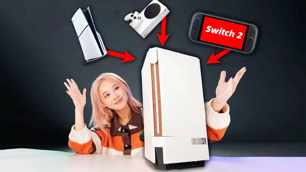 Modder chino crea una consola de videojuegos 3 en 1 que combina PS5, Xbox Series X y Nintendo Switch 2