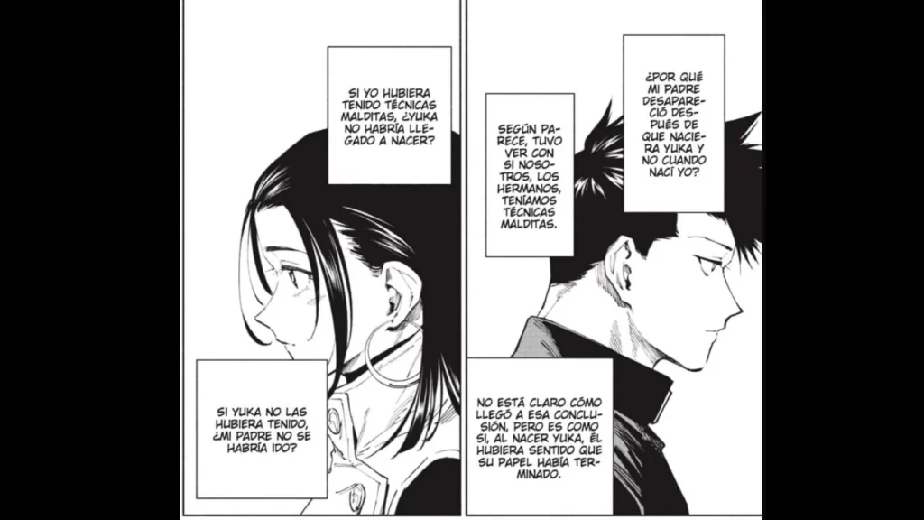 Durante el capítulo 17 de Jujutsu Kaisen Módulo se mostró al hijo de Yuta, que fue desplazado ante el regreso de la reina de las maldiciones: Rika. 