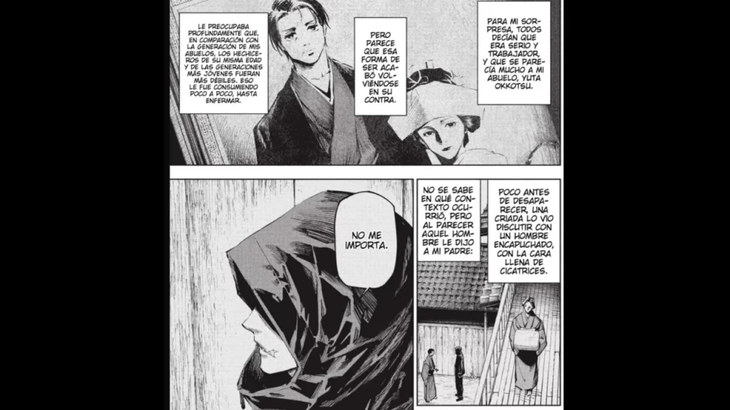 Durante el capítulo 17 de Jujutsu Kaisen Módulo se mostró al hijo de Yuta, que fue desplazado ante el regreso de la reina de las maldiciones: Rika. 