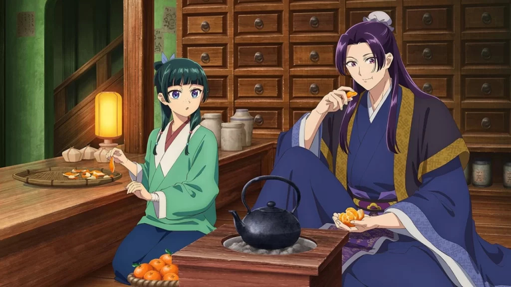 Los diarios de la boticaria prometió una entrega de imágenes clave por estación, una nueva es protagonizada por Maomao y su padre.