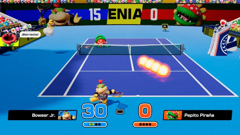 Mario Tennis Fever,, Bowser jr. contra Bowser