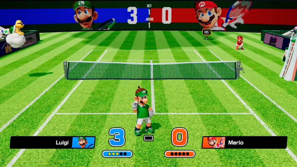 Mario Tennis Fever,, Luigi se despacha a Mario