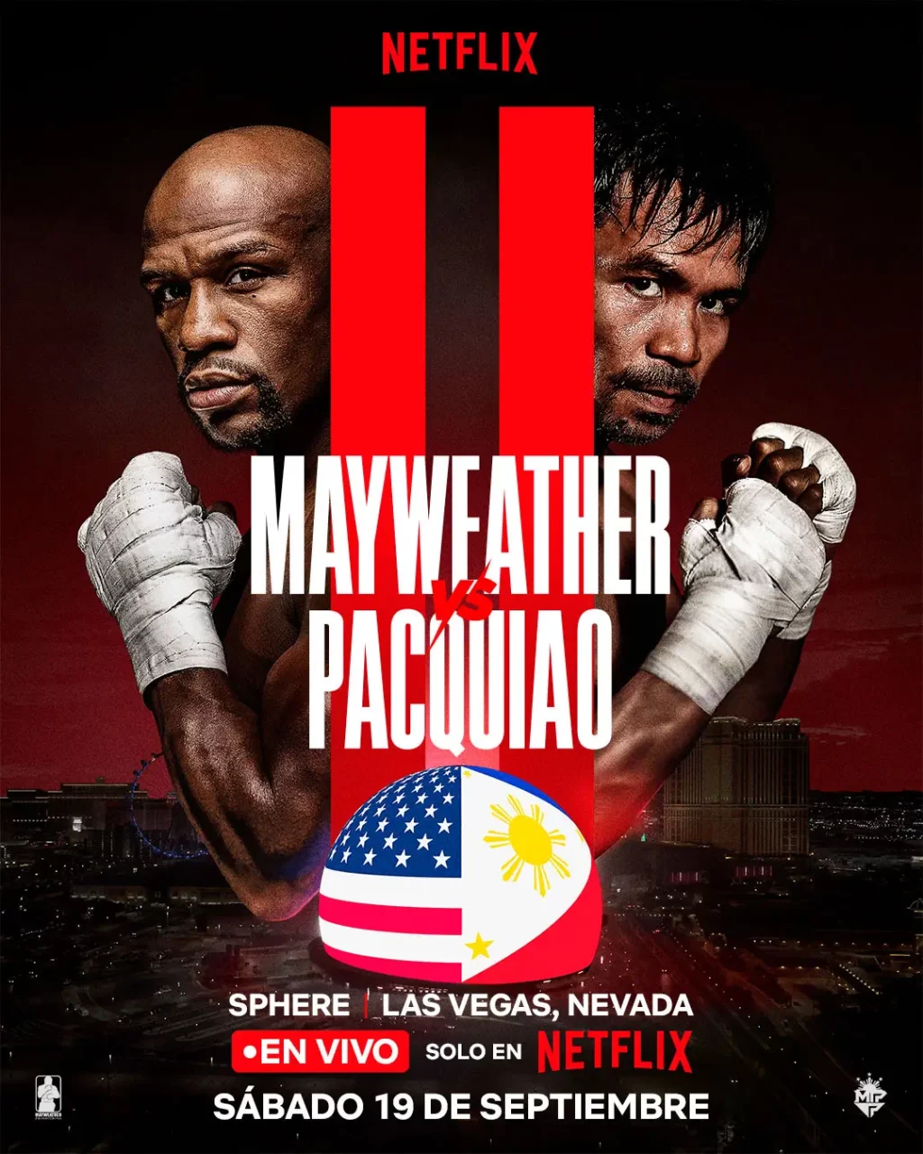 Netflix anuncia Mayweather y Pacquiao 2: revancha oficial en Sphere y en vivo para todo el mundo