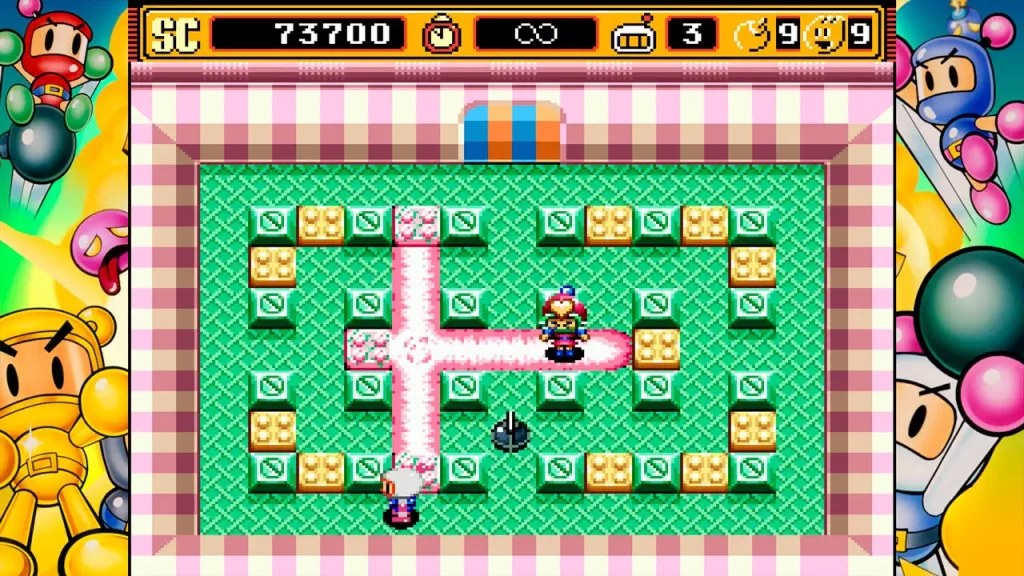 Super Bomberman Collection enemigos atrapados