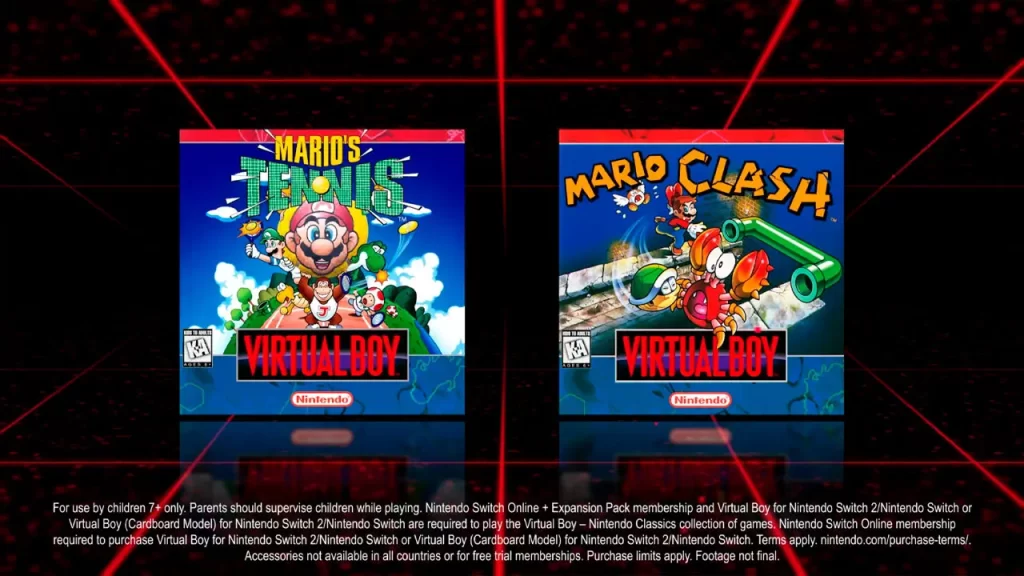 Nintendo Switch Online, juegos Virtual Boy Mario