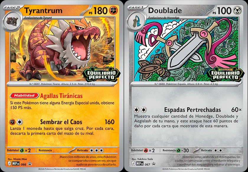 Pokémon TCG Megaevolución Equilibrio Perfecto Tyrantrum Doublade