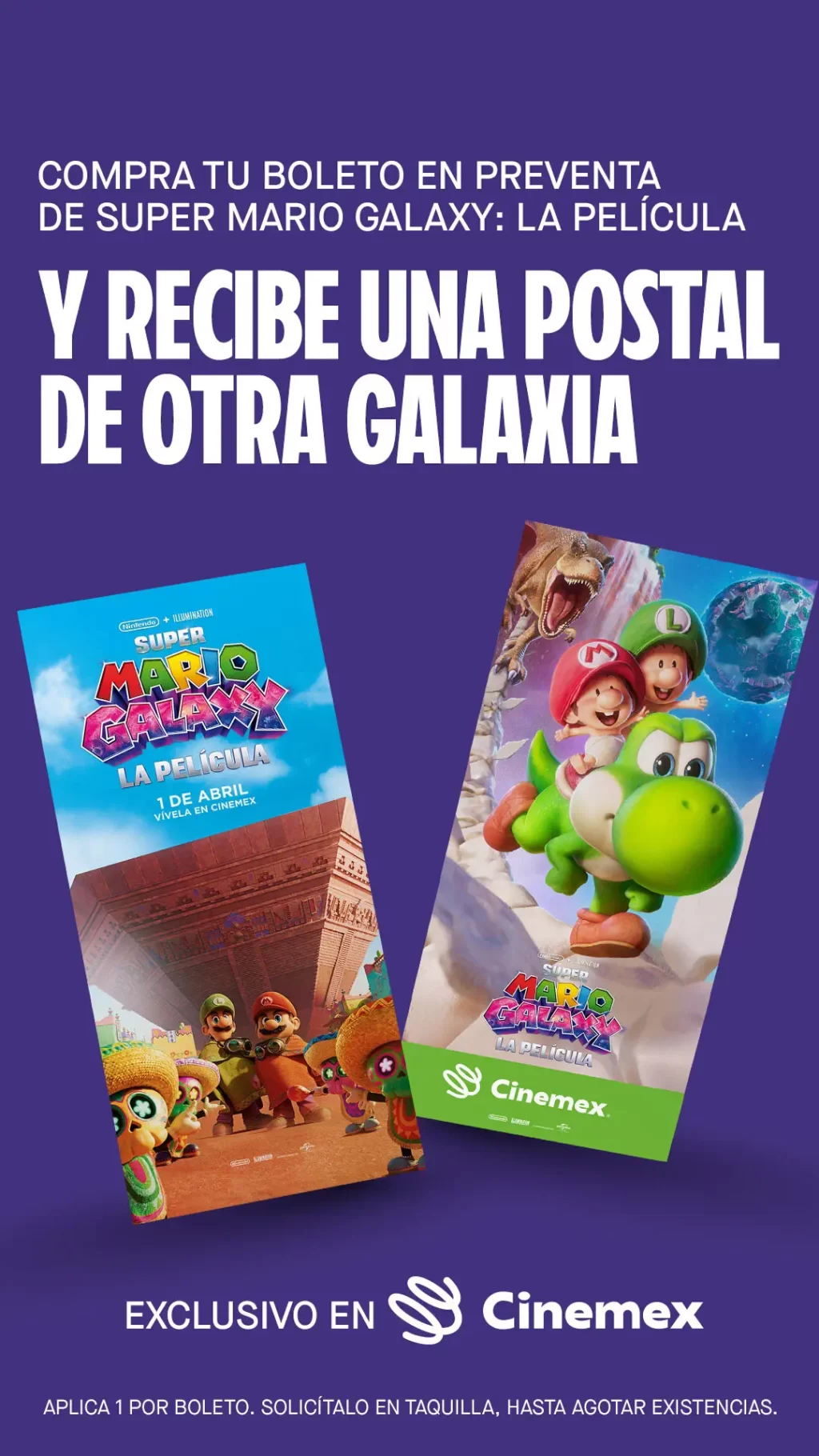 Super Mario Galaxy: La Película llega a Cinemex con coleccionables y regalos exclusivos