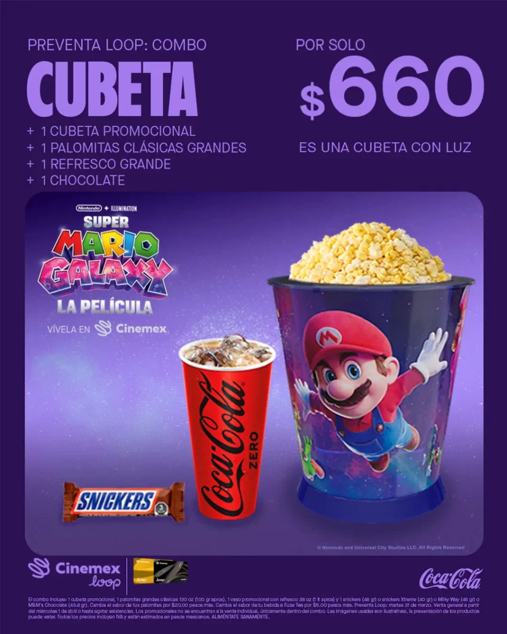 Super Mario Galaxy: La Película llega a Cinemex con coleccionables y regalos exclusivos