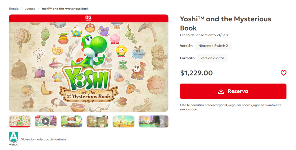 Yoshi tendrá precio diferente en su versión física y digital de acuerdo con Nintendo