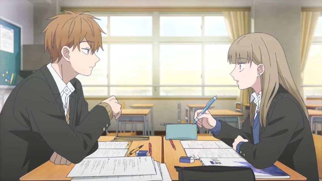 Rompiendo el hielo capítulo 3: Minato se une al grupo de estudio, llama la atención de Miki por su interés por Koyuki quien también lo malinterpreta. 
