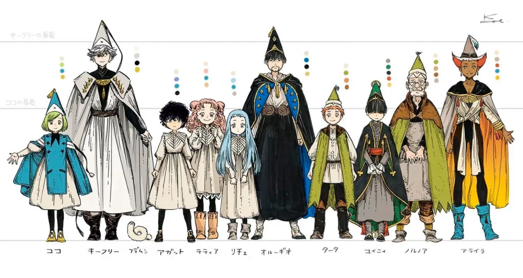 Personajes de Witch Hat Atelier