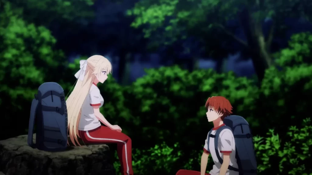 Classroom of the Elite temporada 4, capítulo 10, Nanase se adjunta a Ayanoki, y él simplemente se mantiene impasible en la prueba.