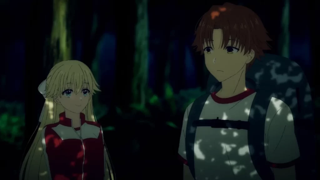 Classroom of the Elite temporada 4, capítulo 9, finalmente comienza la prueba de la isla, y Nanami se acerca con cautela a Ayanokōji.
