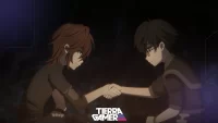 The Beginning After the End temporada 2, capítulo 7, solamente Samantha, Elijah, Jasmine y Note escapan gracias a la magia de tierra.