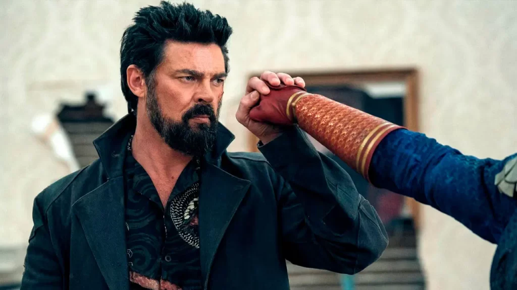 Butcher conteniendo a Homelander en The Boys