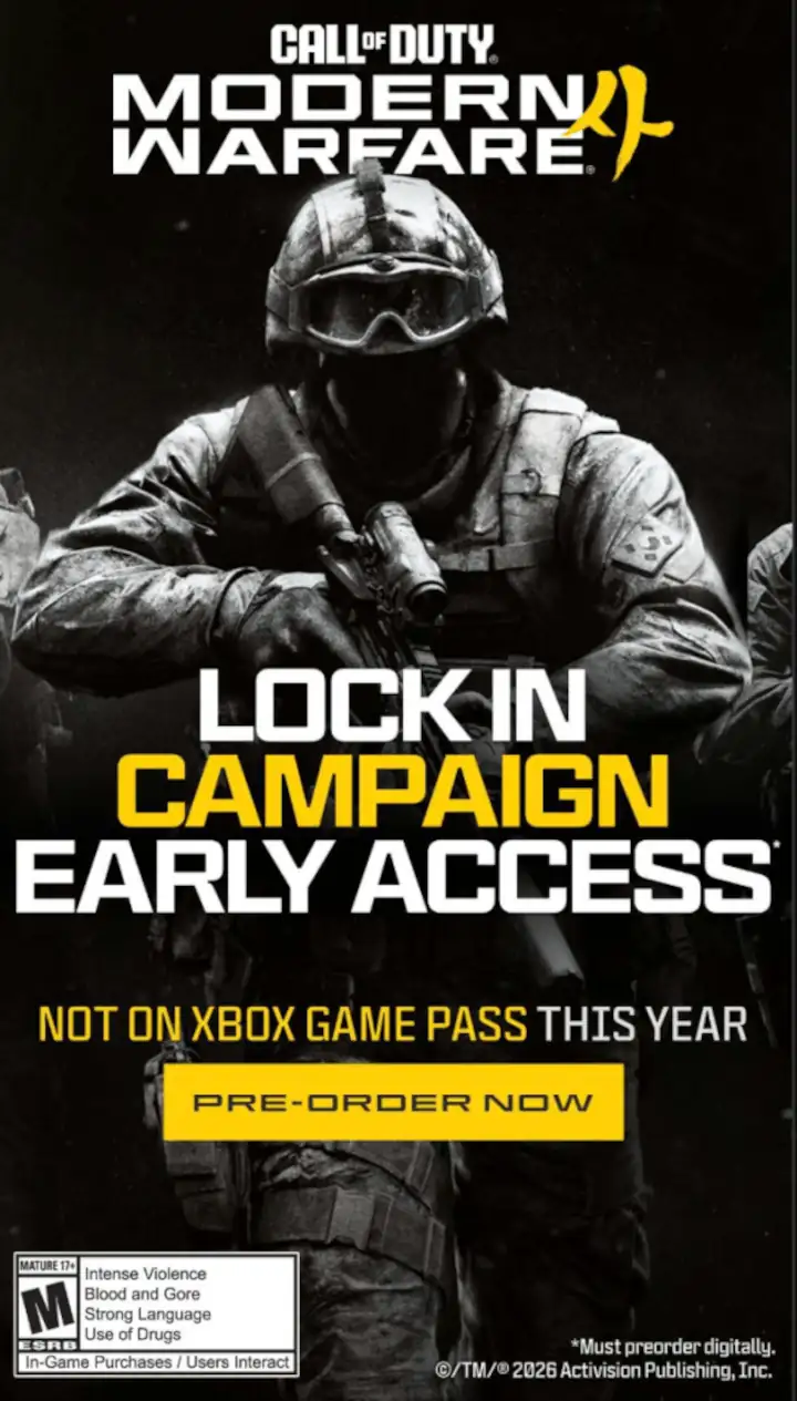 Call of Duty: Modern Warfare 4 quiere tu dinero y te recuerda que no va estar en Game Pass