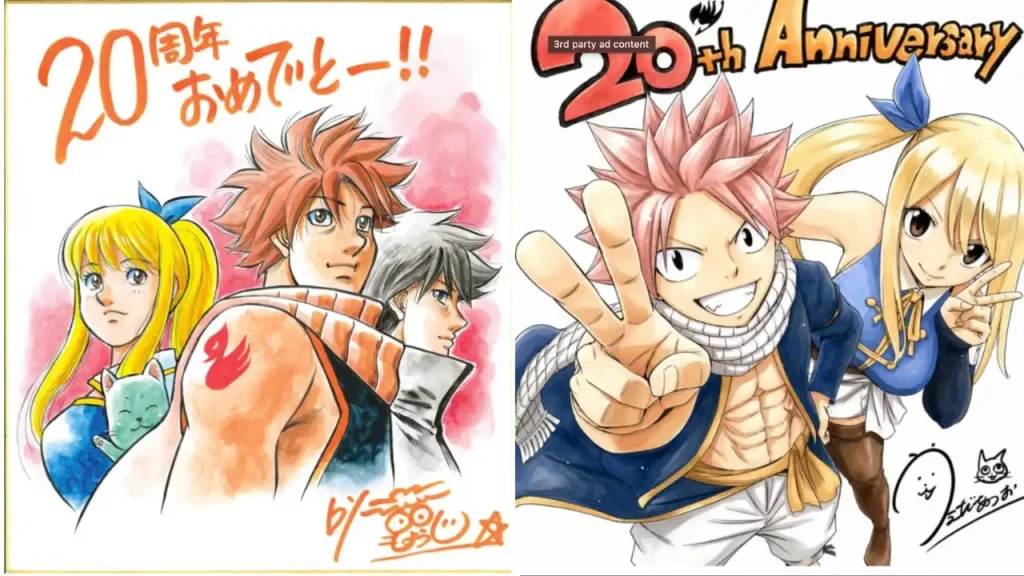 Fairy Tail vuelve con su entrega Re:Fantasia en julio, y ya recibió ilustraciones especiales de parte de otros mangakas de shōnen.Fuente: Natsu, la ilustración a lado izquierdo, viene de mano de Yoshihiro Togashi (autor de HunterxHunter); mientras que la ilustración de la derecha es de Yudetamago.