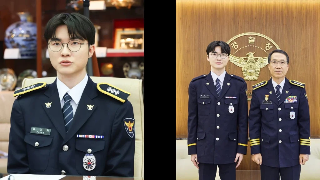 Faker fue nombrado oficial honorario de la policía de Corea del Sur y encabezará campañas contra las apuestas ilegales entre jóvenes.