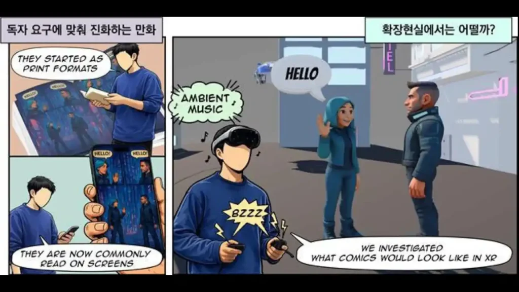 KAIST presentó ComicXR, una plataforma que transforma los webtoon en experiencias inmersivas con realidad virtual, seguimiento ocular y audio 3D.