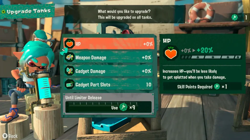 Splatoon Raider, progresión mejoras